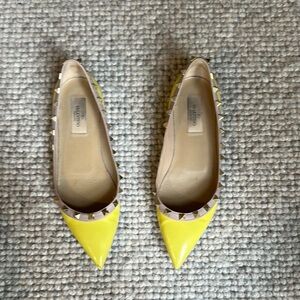 Valentino Yellow Rockstud flats